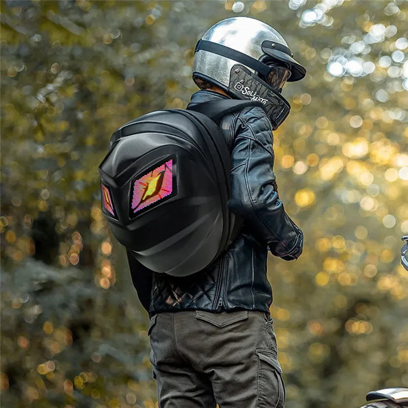 Bluetooth Control LED Eyes Motorcycle Backpack