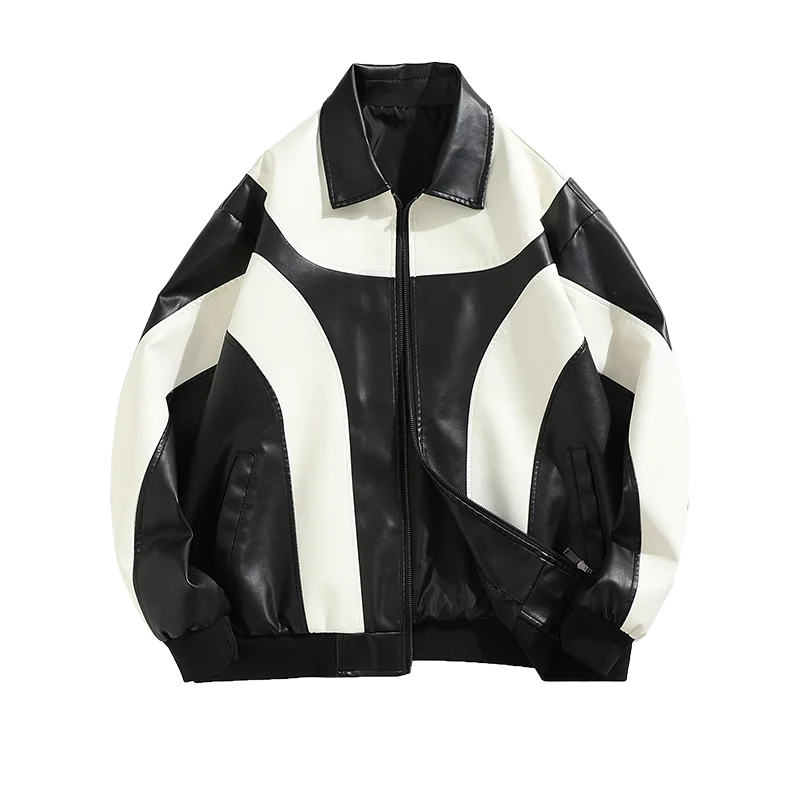 Men’s Faux Leather Padded Windbreaker