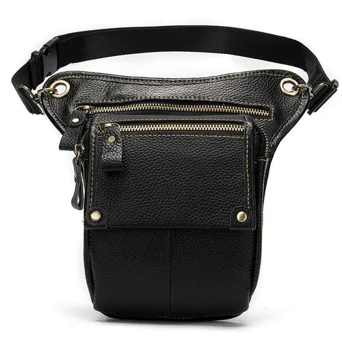 Genuine Leather Leg Bag in Waist Pack