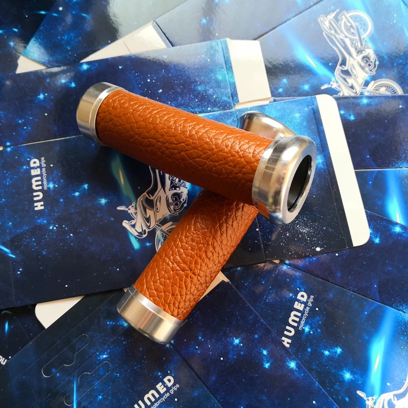 Leather Motorcycle Handlebar Grips