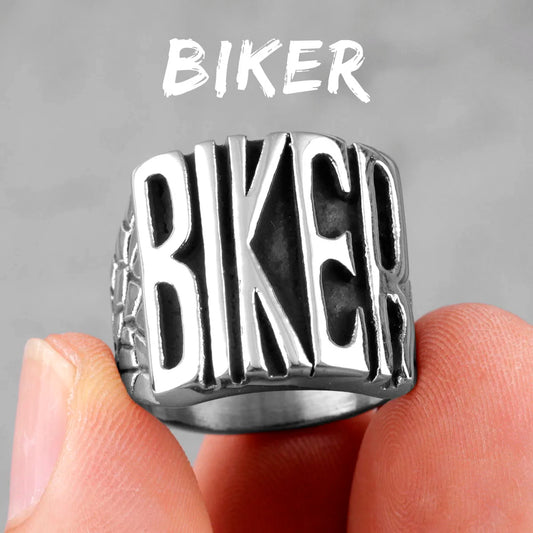 Biker Letter Ring