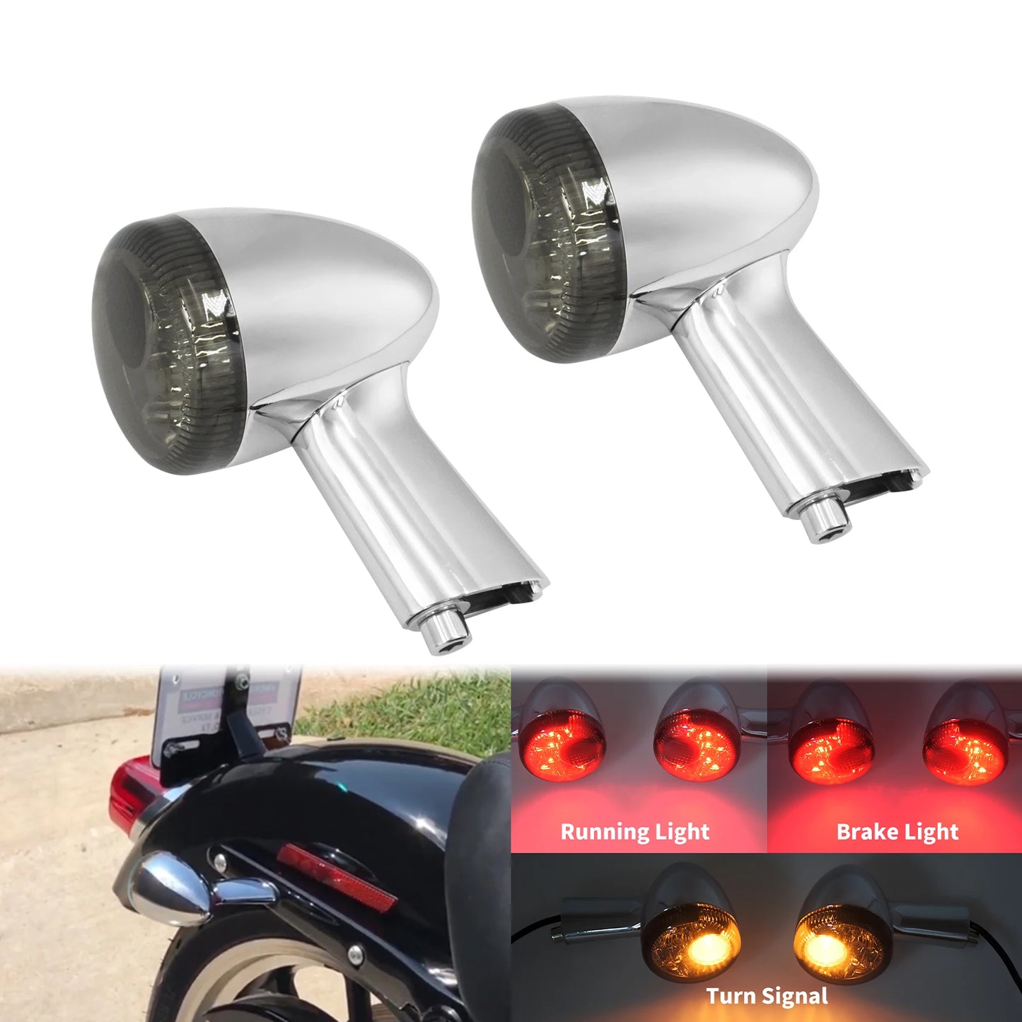 2pcs Motorcycle Rear Turn Signals Indicators