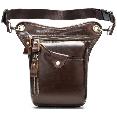 Genuine Leather Leg Bag in Waist Pack