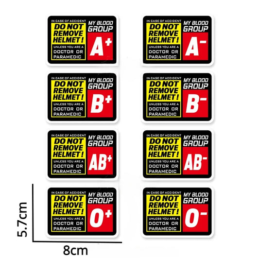 Adesivo per casco da corsa del gruppo sanguigno