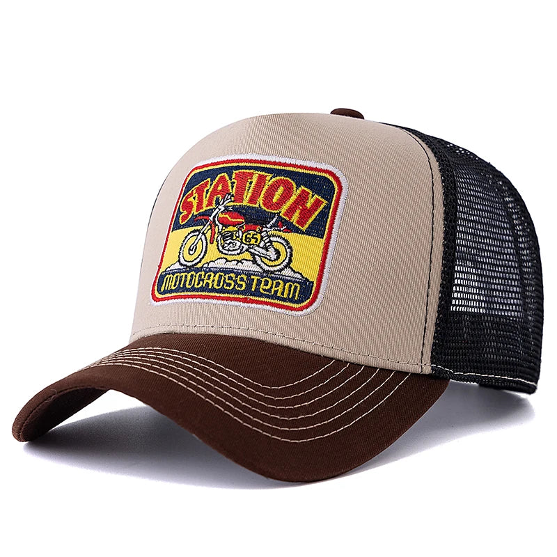 Cappello da camionista retrò della squadra di motocross