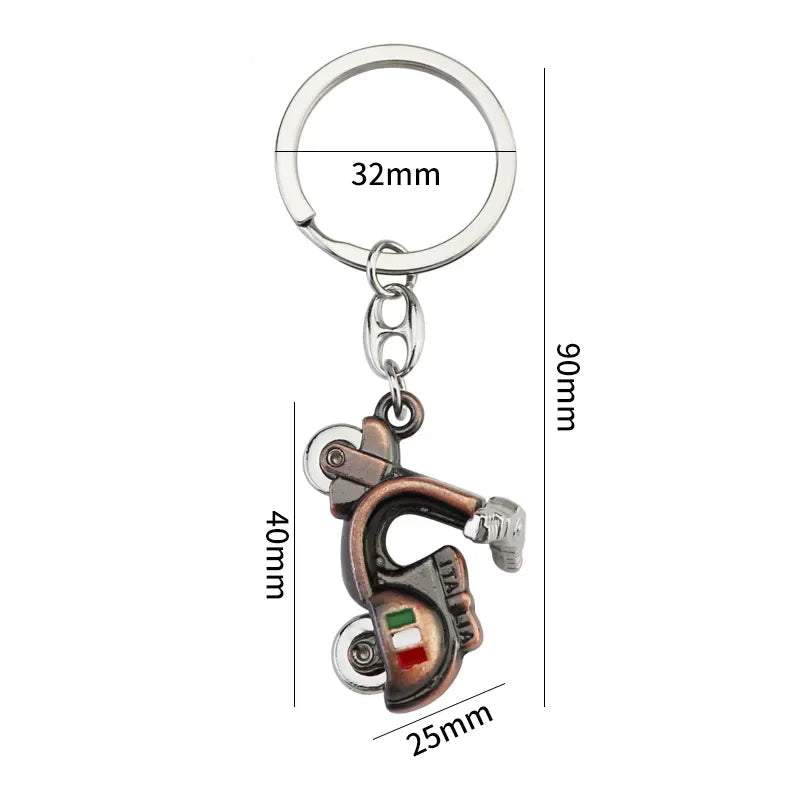 Vintage Motorcycle Riding Keychain