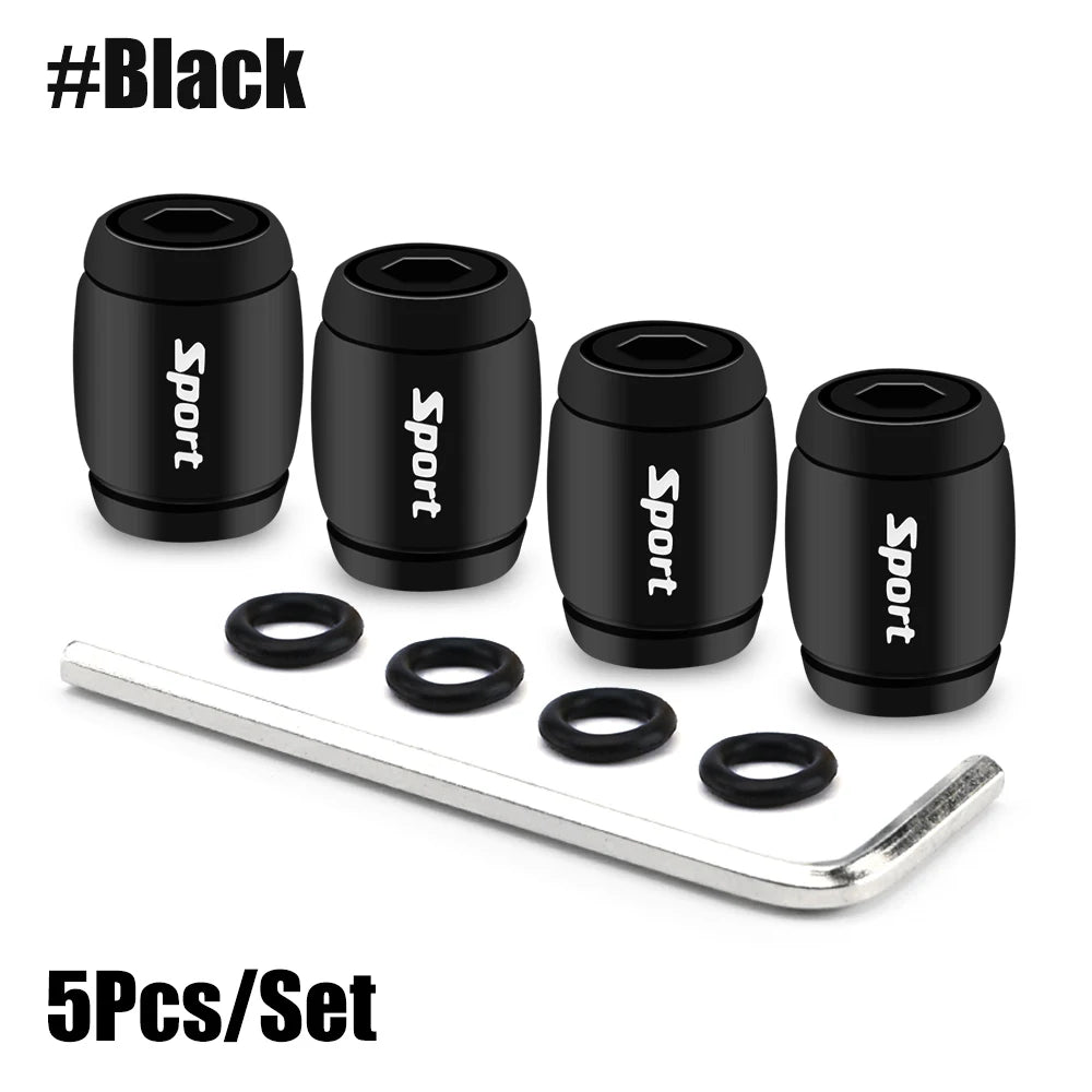 4 Pcs Sport Metallic Valve Caps