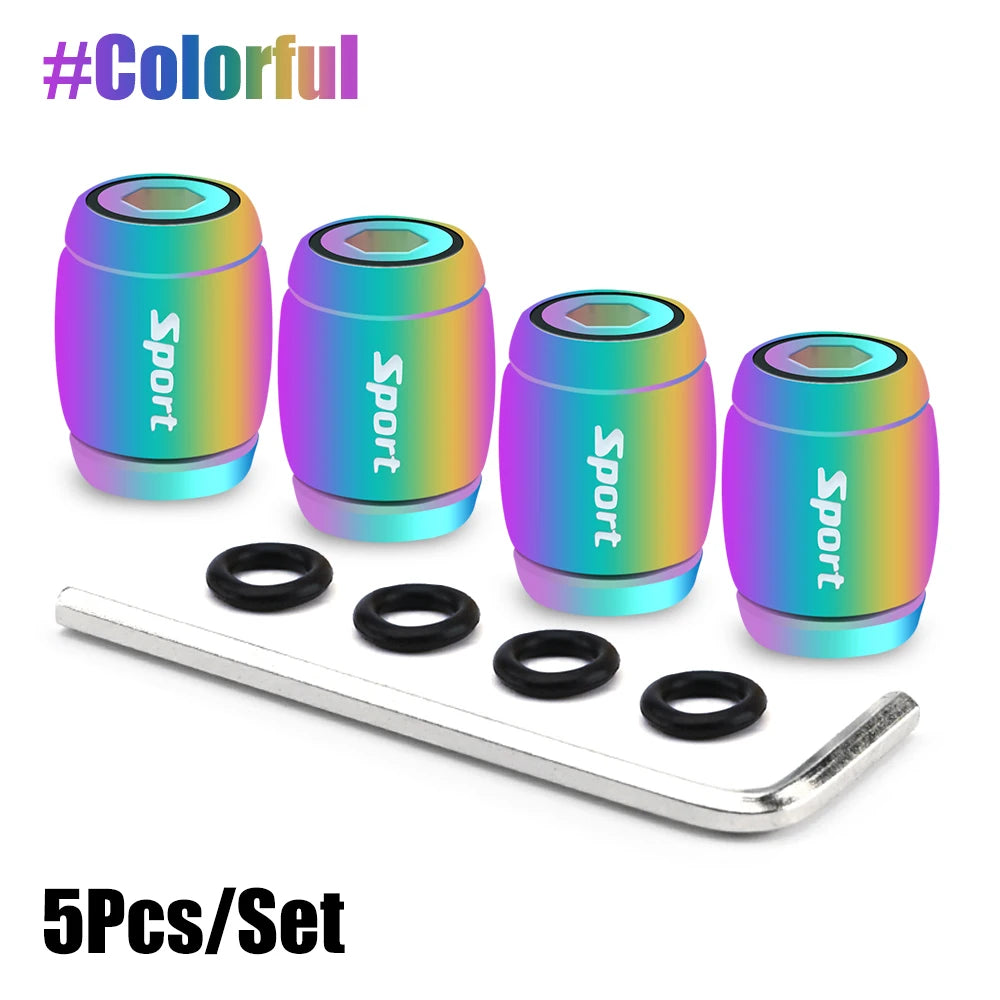 4 Pcs Sport Metallic Valve Caps