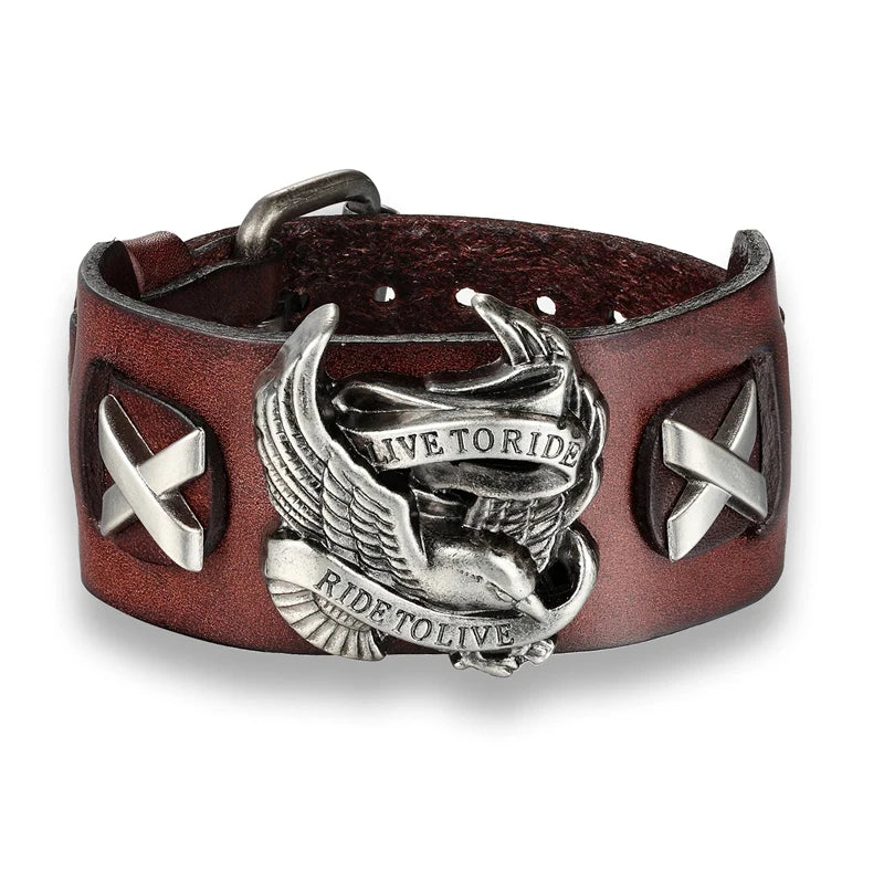 Bracciale in pelle dal vivo per cavalcare