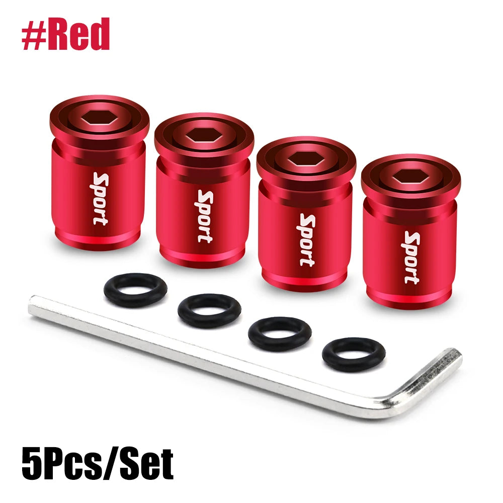 4 Pcs Sport Metallic Valve Caps
