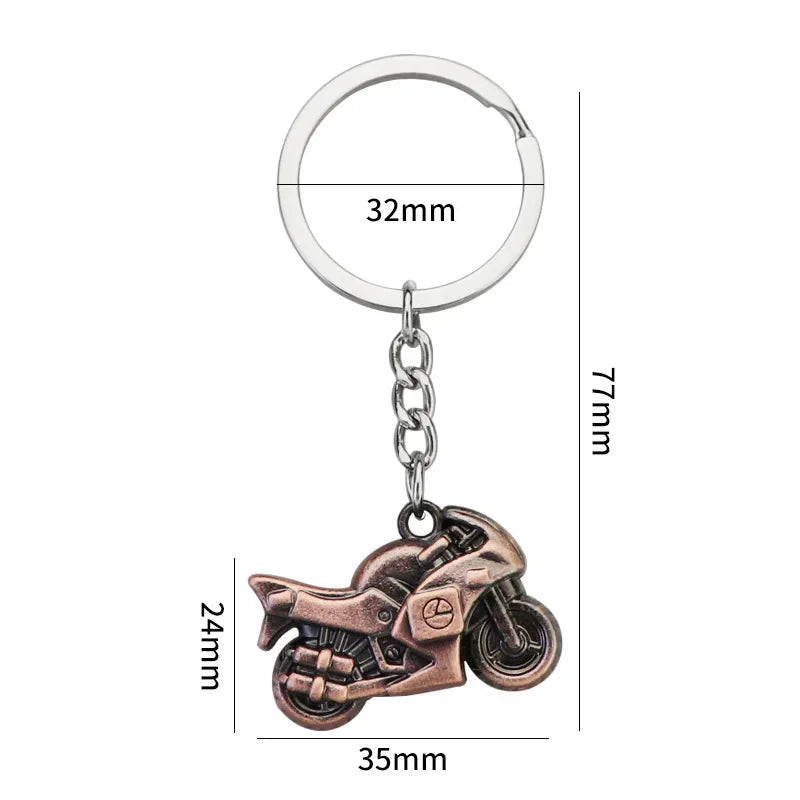 Vintage Motorcycle Riding Keychain
