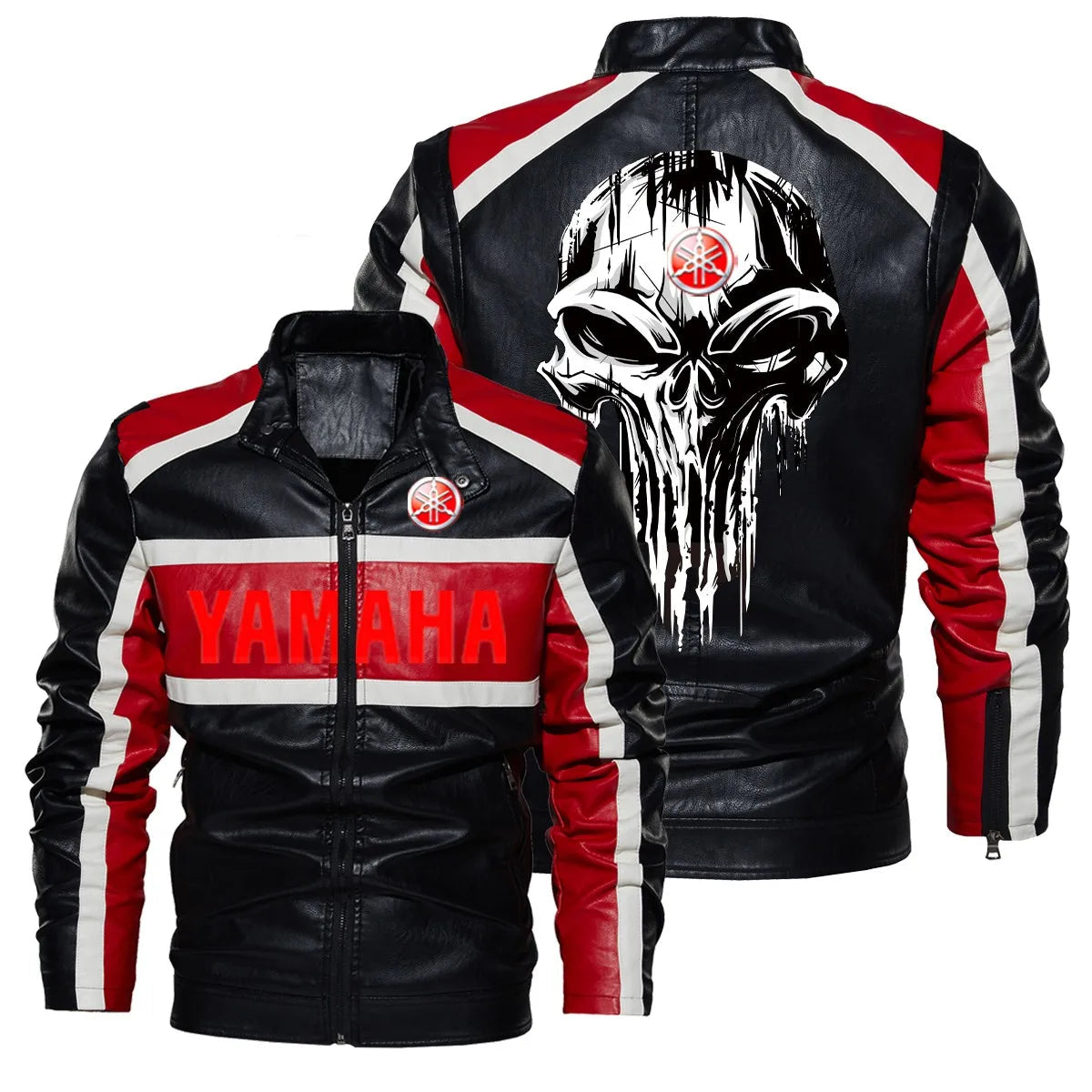 Chaqueta de cuero PU retro motociclista