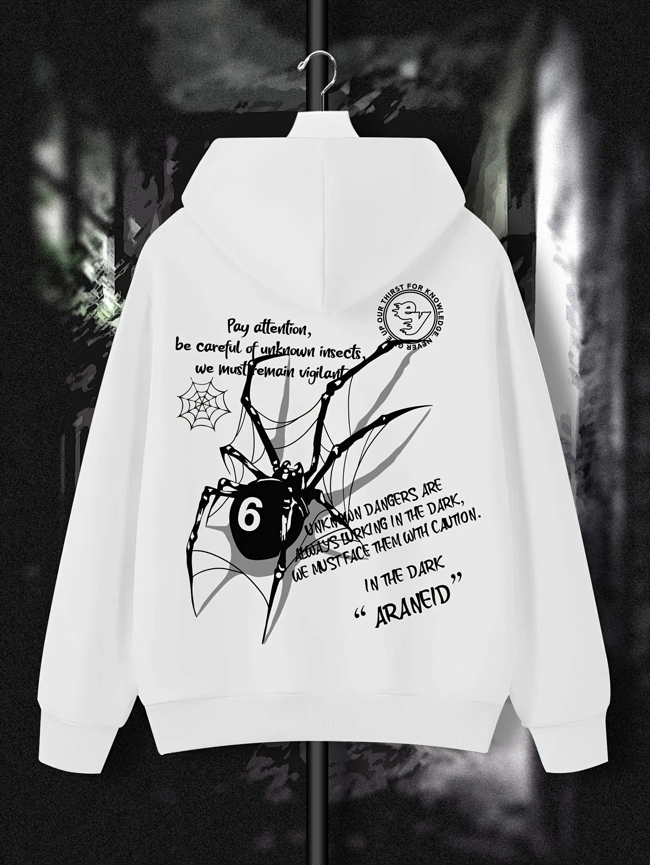 Spider Print Trendy Hooded