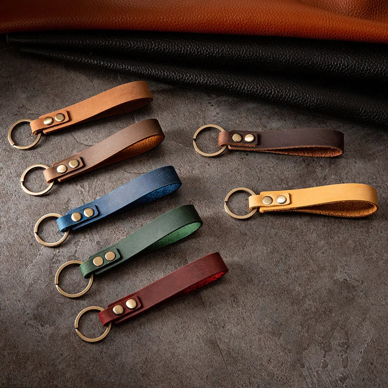 Vintage Cow Leather Keychain