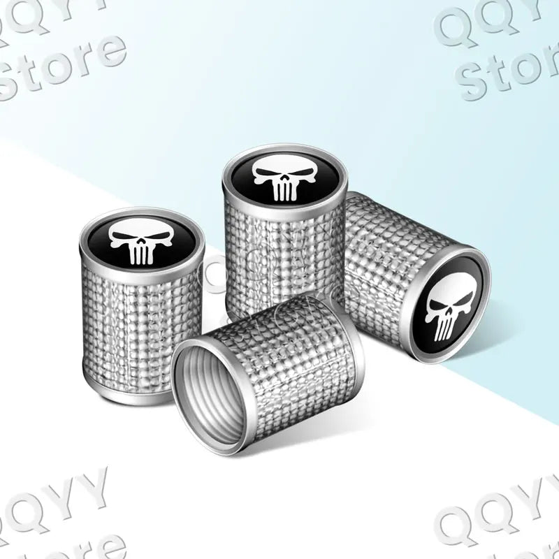 Universal 4pcs Metal Skull Valve Caps