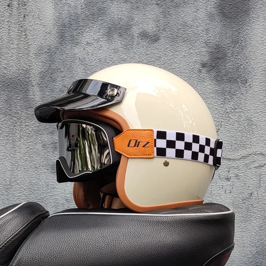 Casco motociclistico retrò