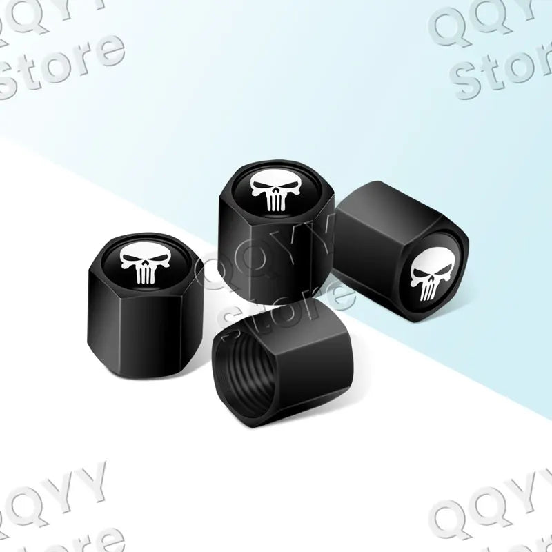 Universal 4pcs Metal Skull Valve Caps