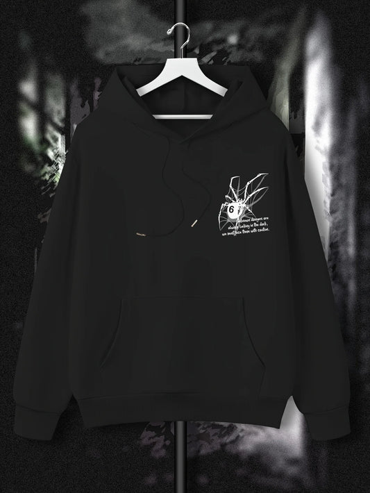 Spider Print Trendy Hooded