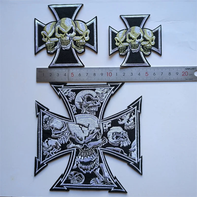 Skull Cross Biker Patches