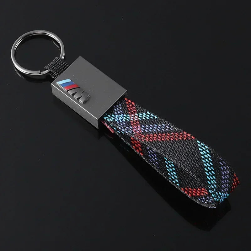 M Printed Leather Keychain
