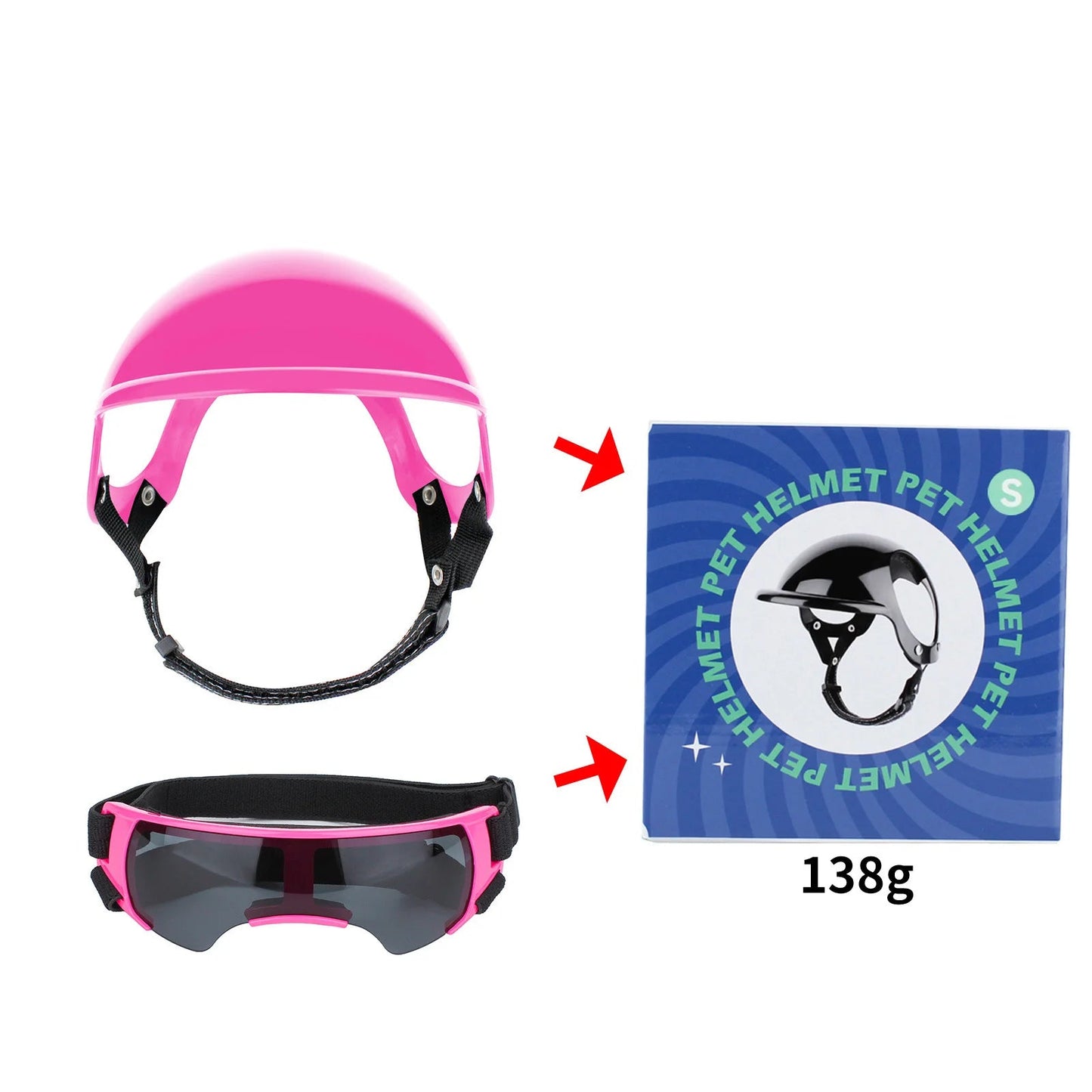 Pet Helmet Glasses Set