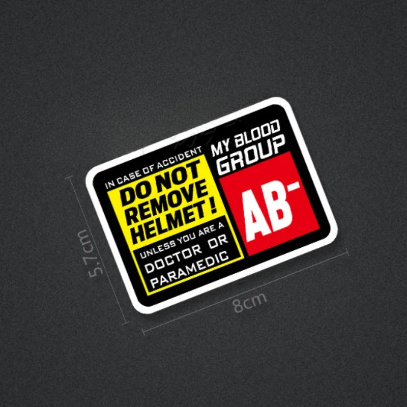 Blood Type Race Helmet Sticker
