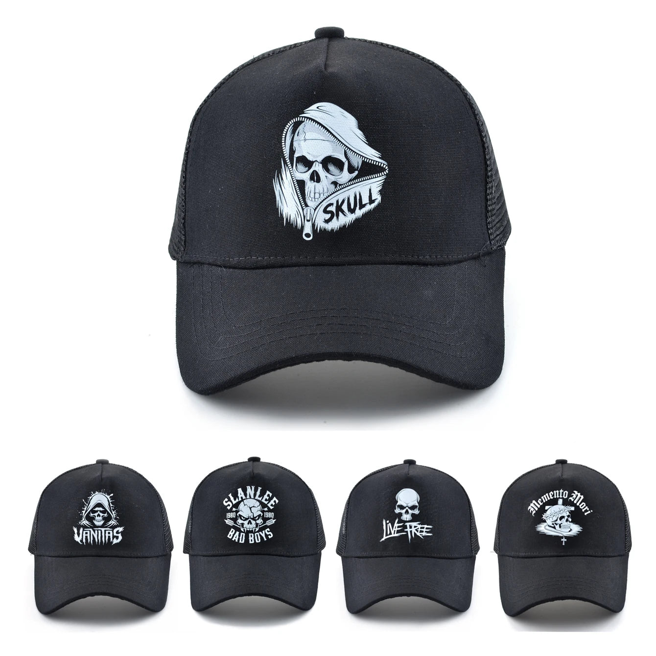 Skull Summer Cap for Motorcyclist