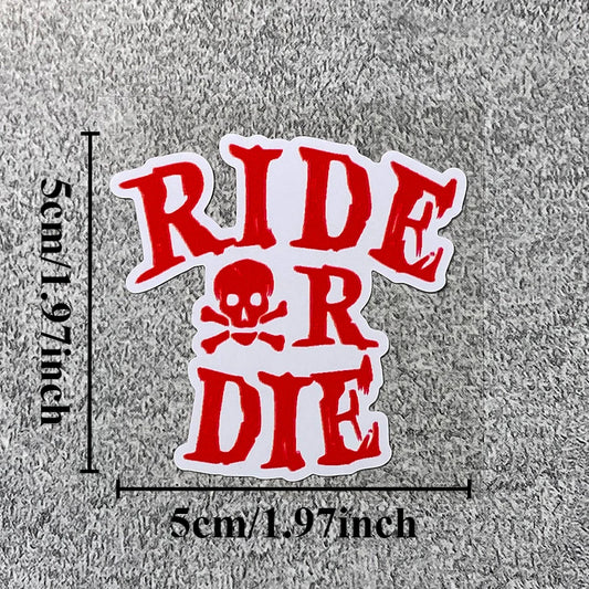 Pegatina de cráneo de paseo o morir