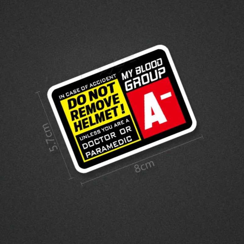 Blood Type Race Helmet Sticker