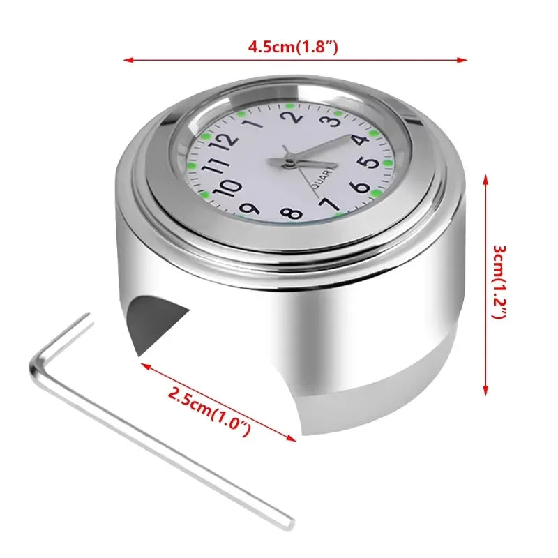 Motorcycle Handlebar Clock & Thermometer