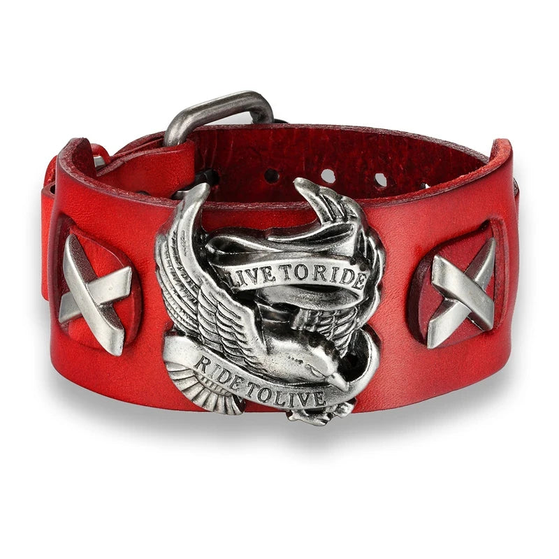 Bracciale in pelle dal vivo per cavalcare