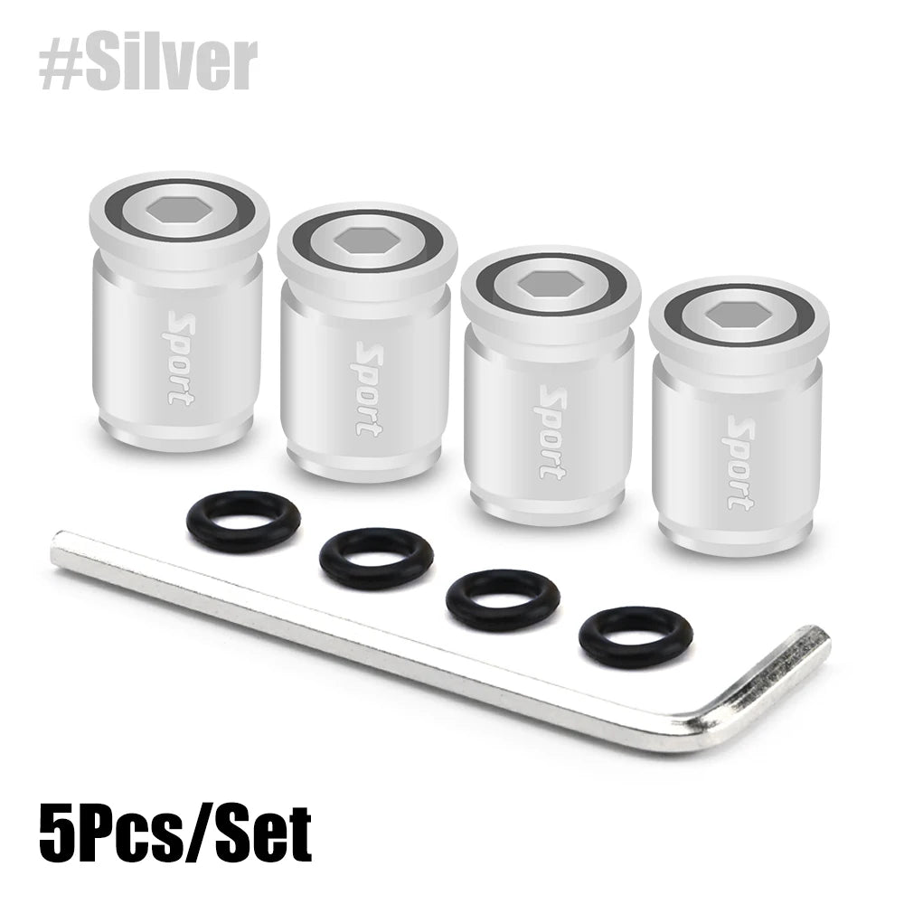 4 Pcs Sport Metallic Valve Caps