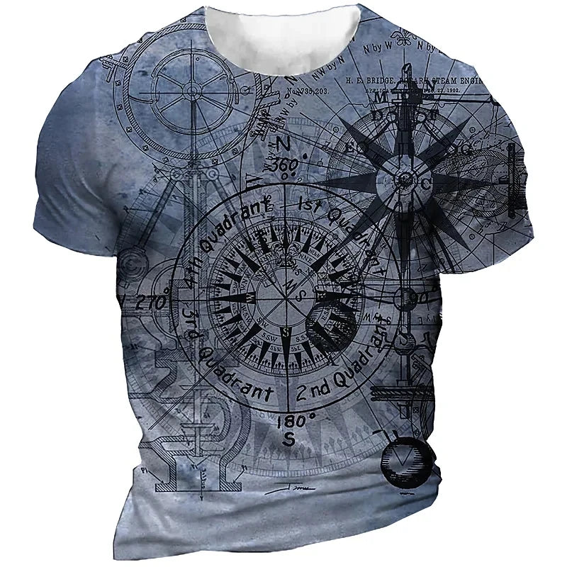 Vintage Compass T-Shirt for Men