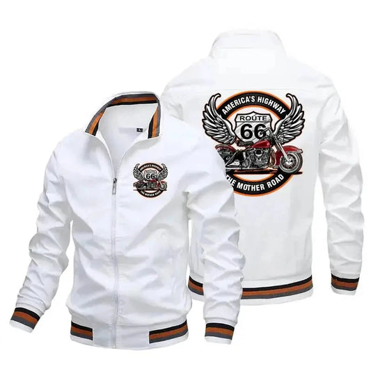 Áo khoác biker xe máy nam — Áo khoác thể thao khóa kéo