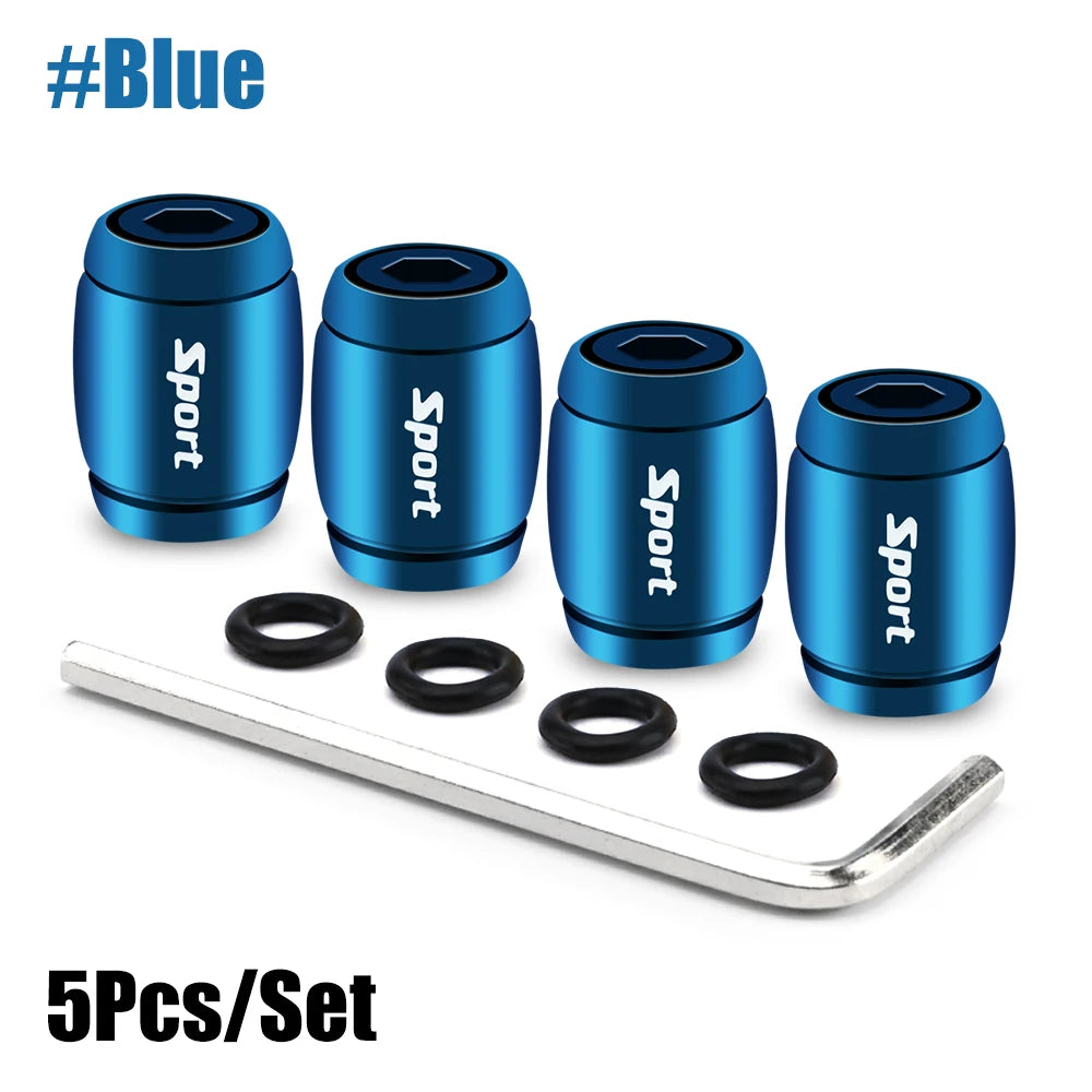 4 Pcs Sport Metallic Valve Caps
