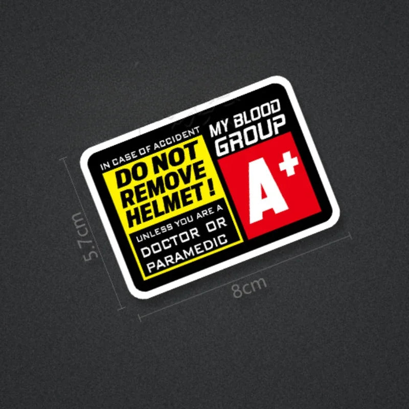 Blood Type Race Helmet Sticker