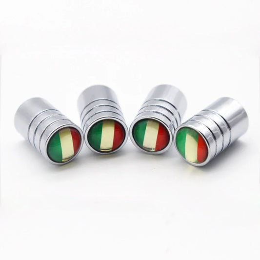 4Pcs/Set Italy Flag Tires Valve Caps