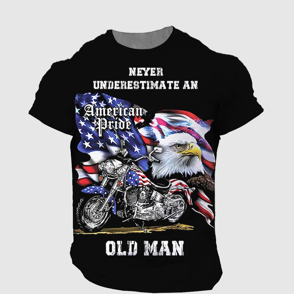 “Never Underestimate an Old Man” Motorcycle T-Shirt