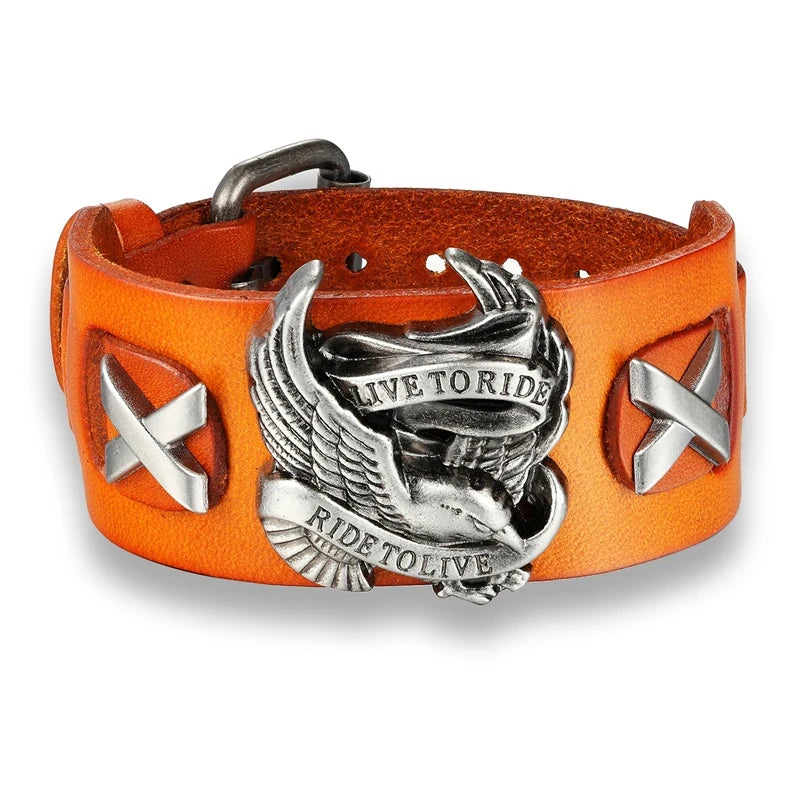 Bracciale in pelle dal vivo per cavalcare