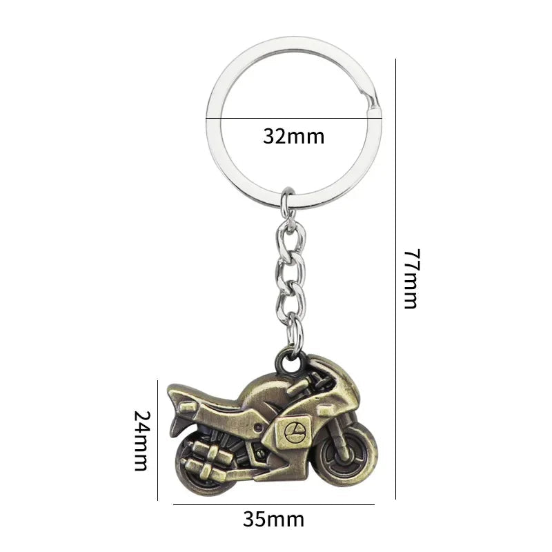 Vintage Motorcycle Riding Keychain