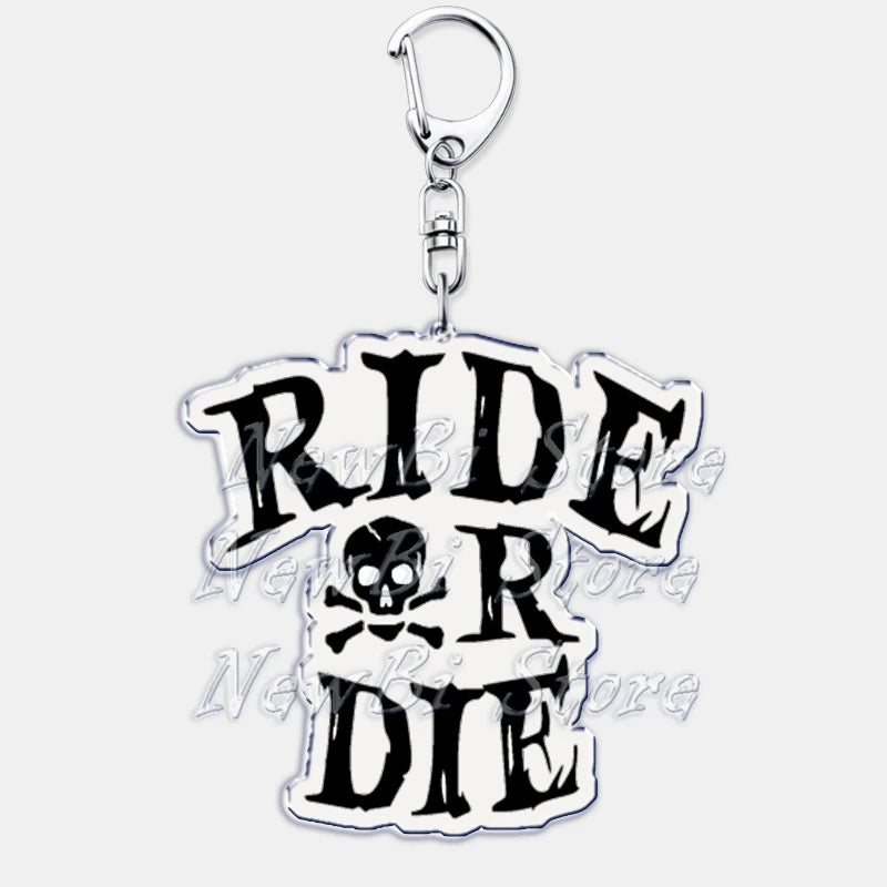 Ride or Die Letters Keyring