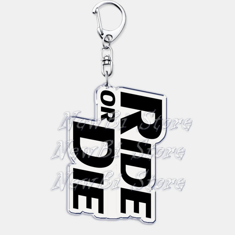 Ride or Die Letters Keyring