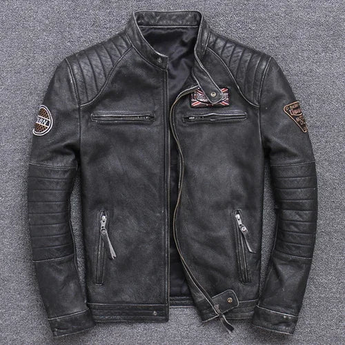 Vintage Black Motorcycle Jacket
