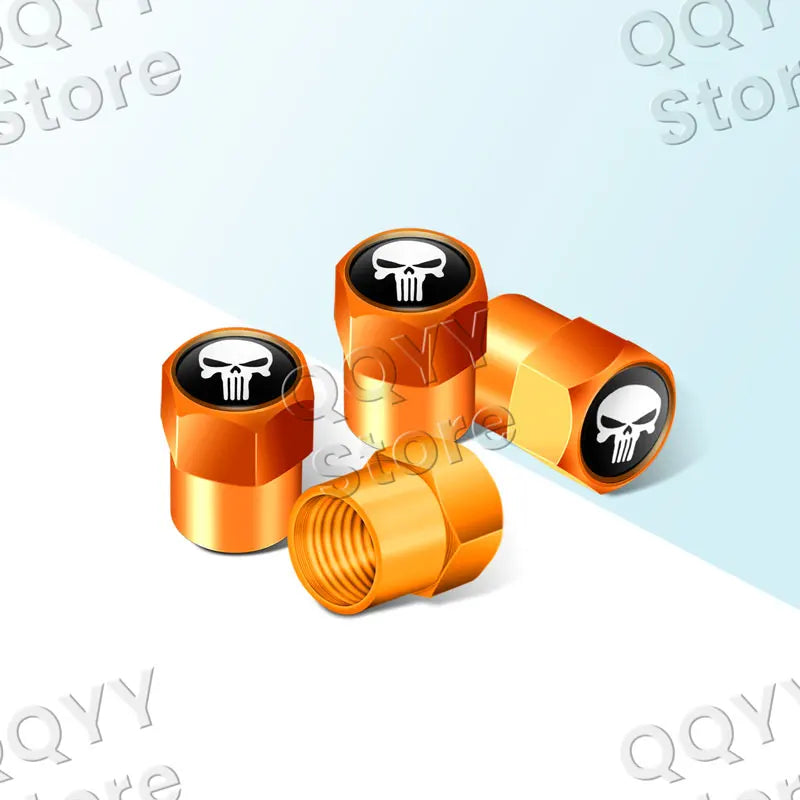Universal 4pcs Metal Skull Valve Caps