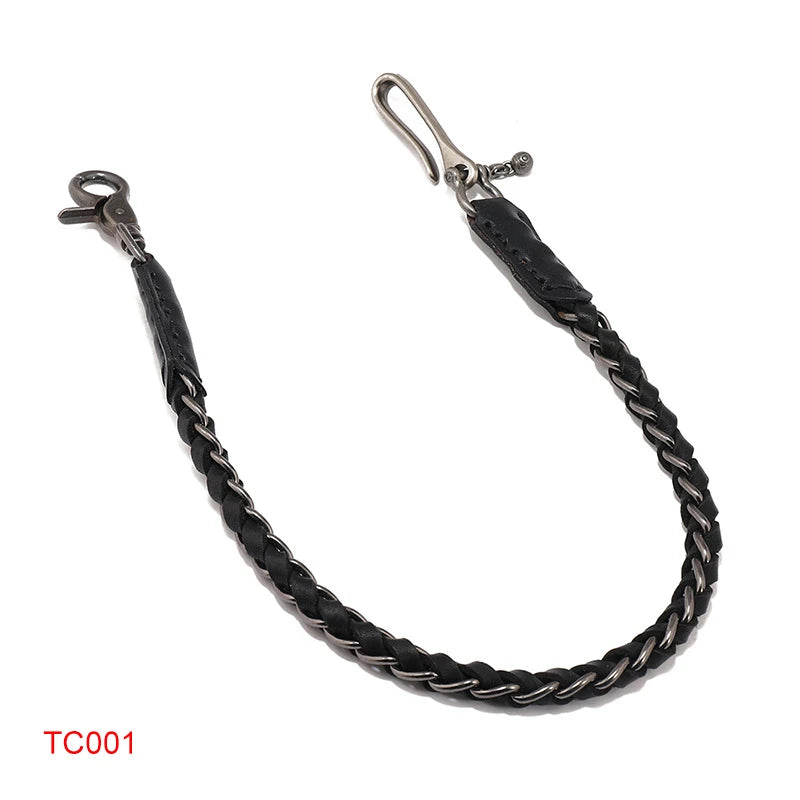 Catena da motociclista in pelle in vita