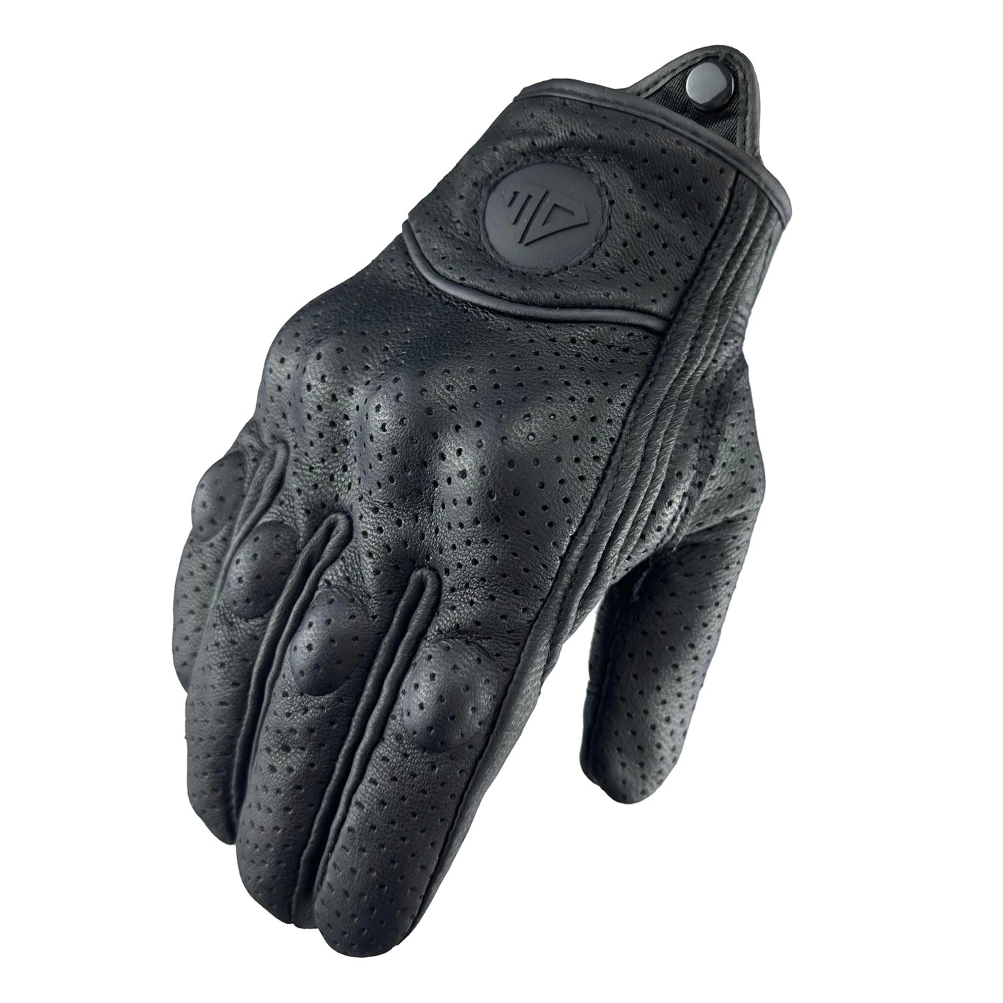 Black Leather Motorcycle Gloves