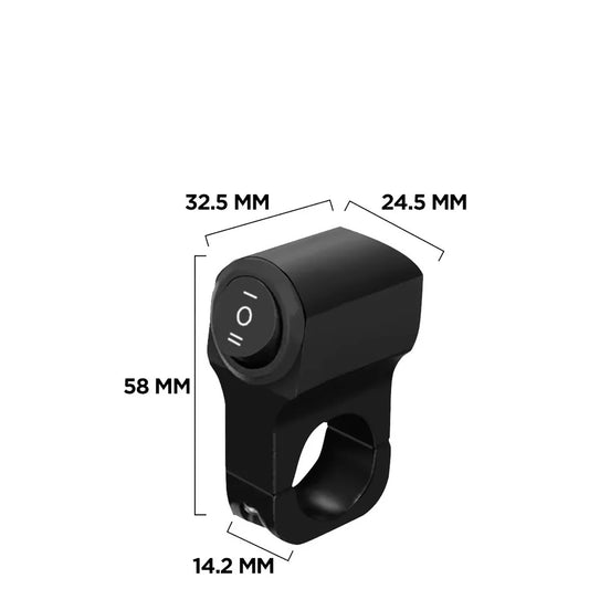 1. Universeller 3-Wege-Schalter für Motorräder, EIN/AUS-Mini-Schalter für Zusatzscheinwerfer mit Clip, schwarz