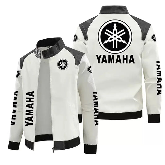 Chaqueta de cuero PU para hombre para motociclista