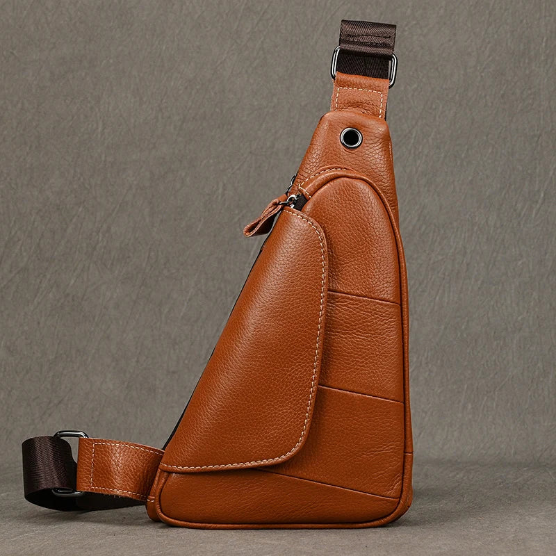 Leather Chest Bag for Motorcyclists