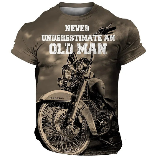 “Never Underestimate an Old Man” Motorcycle T-Shirt